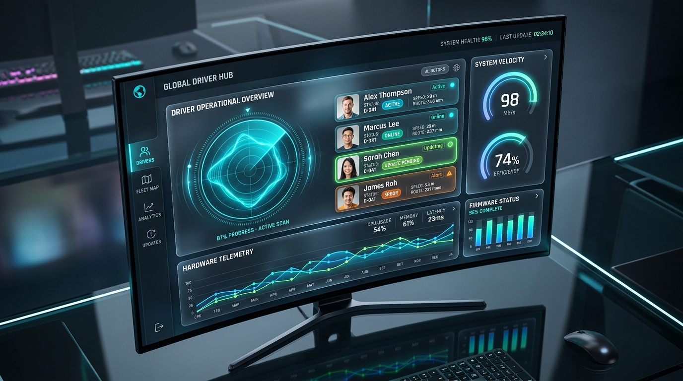 PC1 Drivers Smart Dashboard 3D Mockup